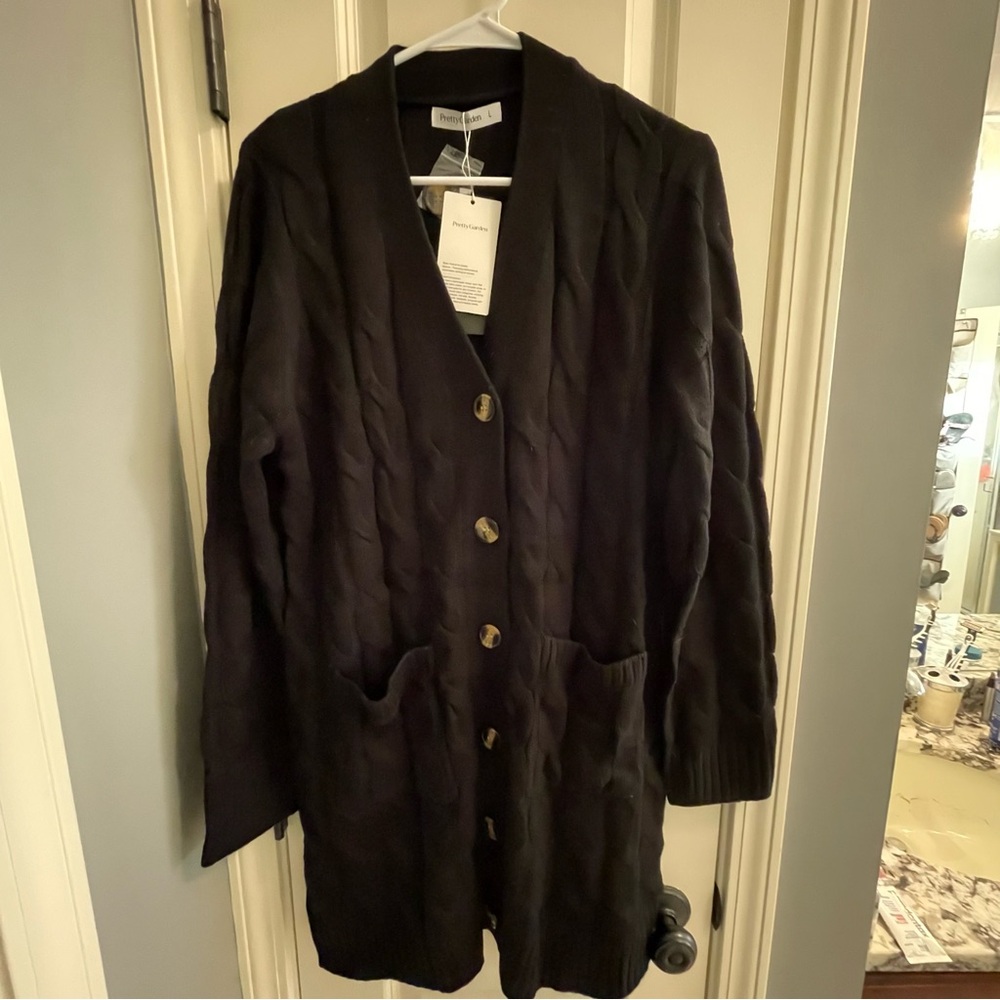 Black Cable Knit Cardigan